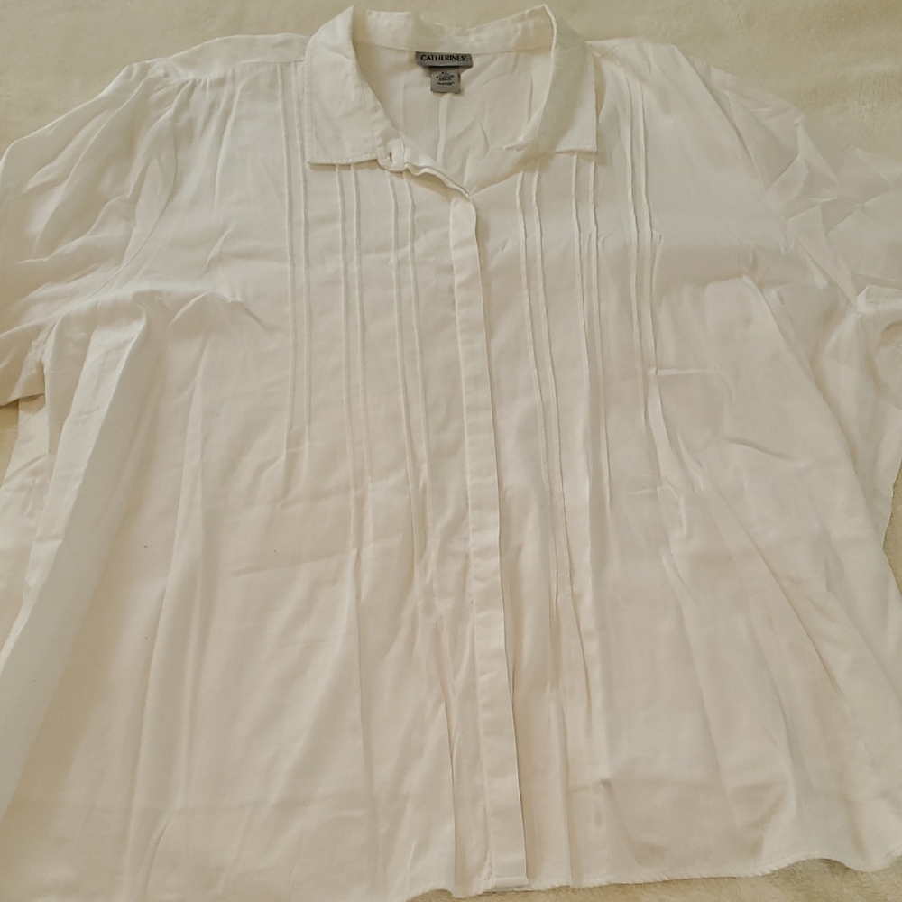 Catherines White Button-Down Blouse - image 3